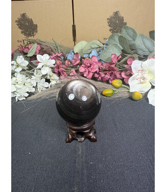 Silver Sheen Obsidian Sphere #4, 224gr ,56.4mm