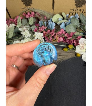 Labradorite Scarab Beetle #5, 20.38gr