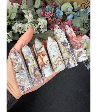 Mexican Crazy Lace Agate Point, Size Medium [50-74gr]