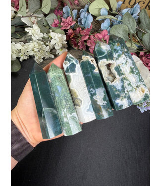 Moss Agate Point, Size Large [75-99gr]