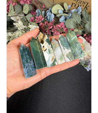Moss Agate Point, Size Small [25-49gr]