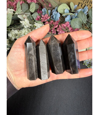 Silver Sheen Obsidian Point, Size Small [25-49gr]