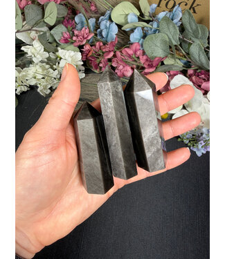 Silver Sheen Obsidian Point, Size Medium [50-74gr]