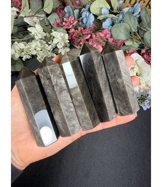 Silver Sheen Obsidian Point, Size Large [75-99gr]
