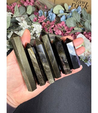 Gold Sheen Obsidian Point, Size Small [25-49gr]