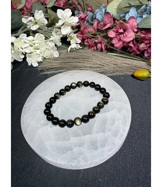 Gold Sheen Obsidian 8mm Bracelet