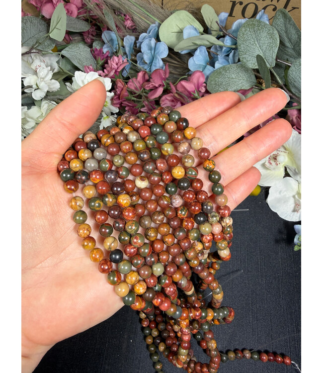 Picasso Jasper Beads Polished 15" Strand 6mm/8mm