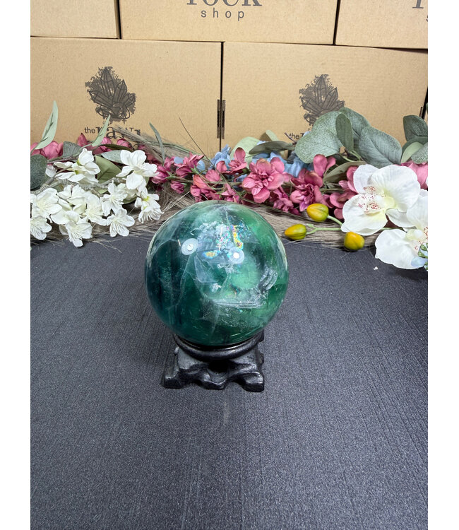 Rainbow Fluorite Sphere #7, 72.3mm, 630gr