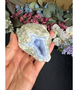 Blue Lace Agate Raw Geode #722, 222gr