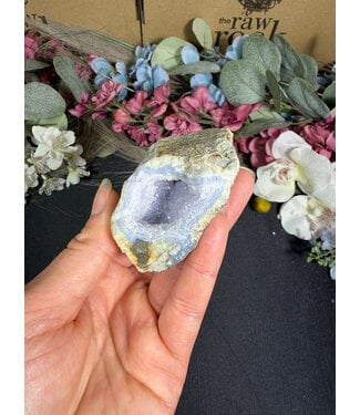Blue Lace Agate Raw Geode #711, 134gr