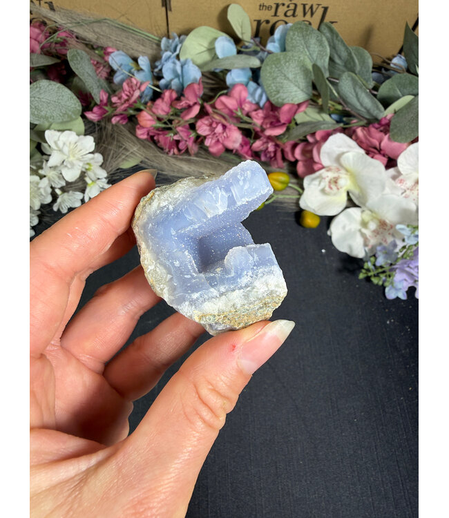 Blue Lace Agate Raw Geode #698, 86gr