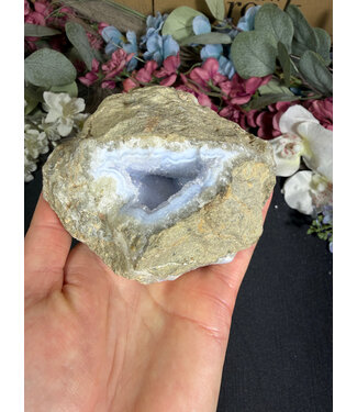Blue Lace Agate Raw Geode #491, 644gr