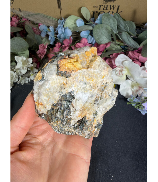 Biotite with Yellow Tourmaline Specimen #32, 406gr
