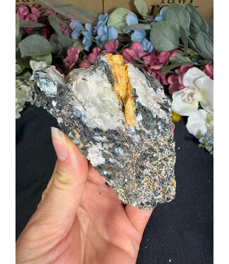 Biotite with Yellow Tourmaline Specimen #24, 232gr