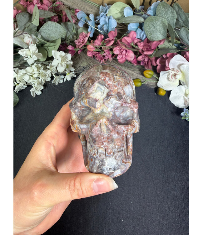 Mexican Crazy Lace Agate Skull #5, 738gr