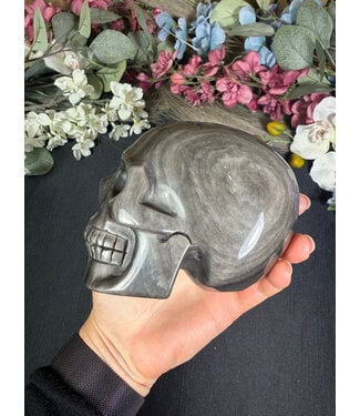 Silver Sheen Obsidian Skull #3, 1122gr