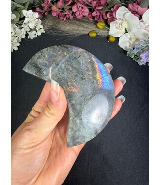 Labradorite Crescent Moon #4, 208gr