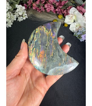 Labradorite Crescent Moon #5, 202gr