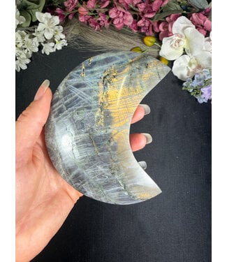 Labradorite Crescent Moon #6, 312gr