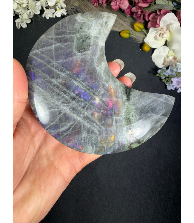 Labradorite Crescent Moon #7, 332gr