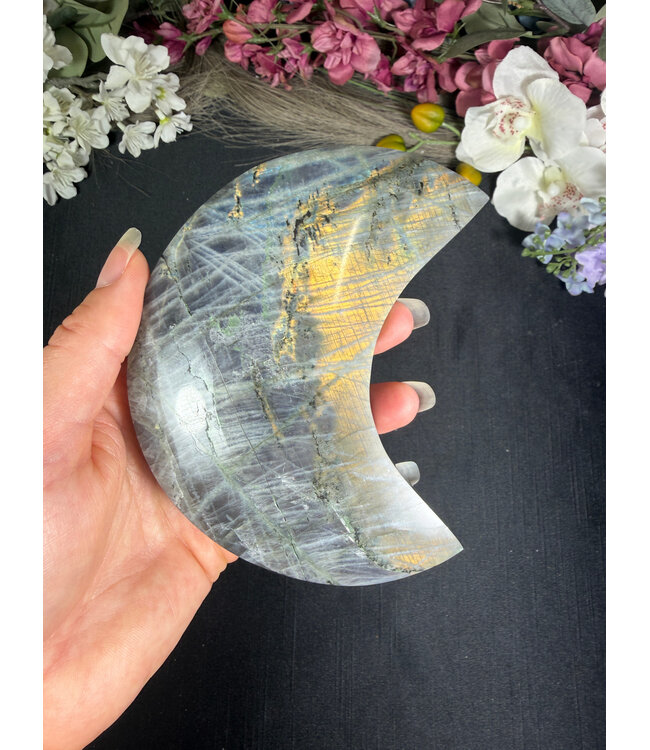 Labradorite Crescent Moon #6, 312gr