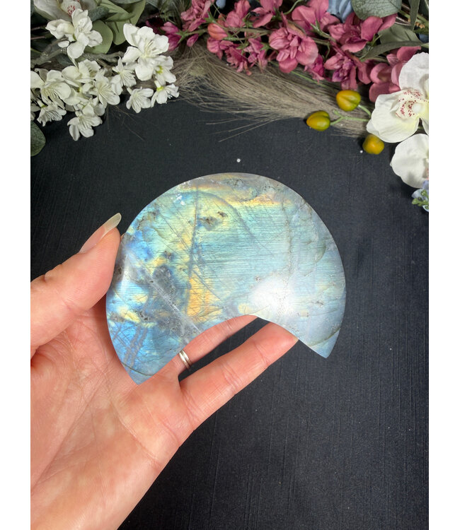 Labradorite Crescent Moon #3, 198gr