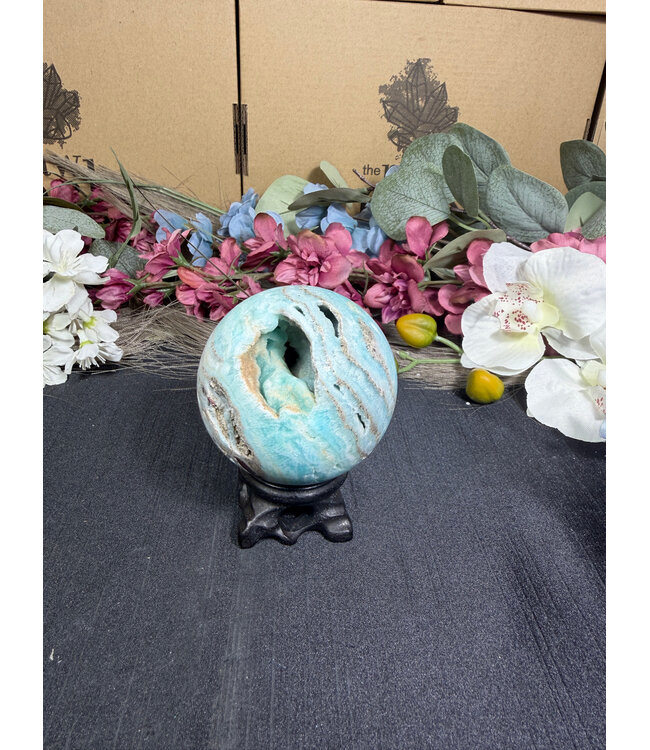 Blue Aragonite Sphere #8, 322gr