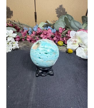 Blue Aragonite Sphere #3, 302gr 62mm