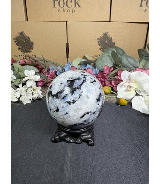 Rainbow Moonstone Sphere #17, 846gr 84.3mm