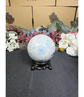 Rainbow Moonstone Sphere #16, 714gr 79.4mm