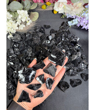 Rough Black Obsidian Size Small 500gr Bulk Pack