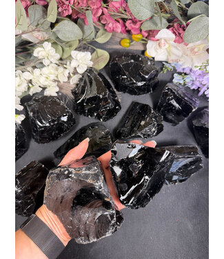 Rough Black Obsidian Size 5 [400-499gr]