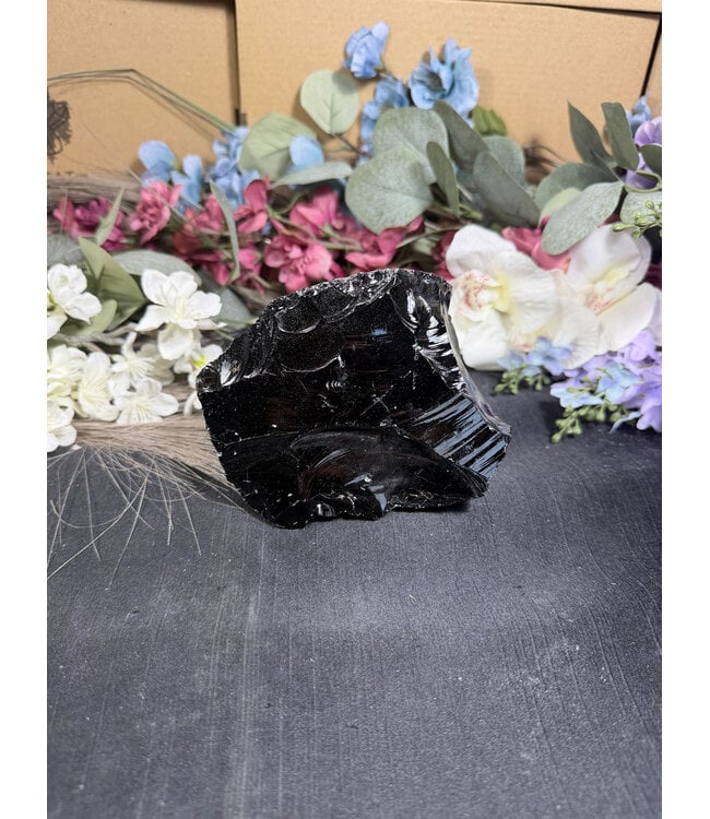 Rough Black Obsidian #51, 900gr