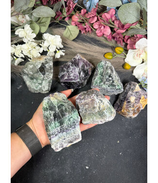 Rough Rainbow Fluorite Size 6 [500-599gr]