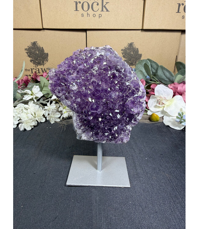 Amethyst on Metal Stand #28, 750gr
