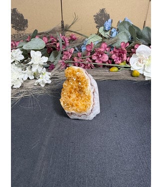 Citrine Polished Druzy Cut Base (heat treated) #22, 318gr