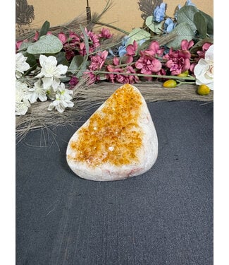 Citrine Polished Druzy Cut Base (heat treated) #25, 406gr