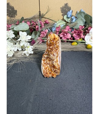 Citrine Polished Druzy Cut Base (heat treated) #26, 242gr