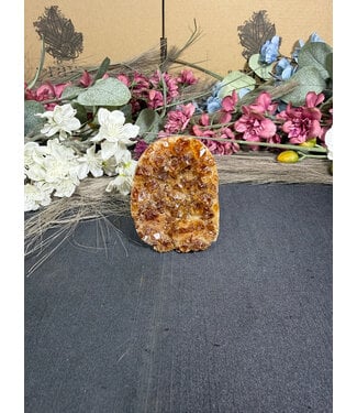 Citrine Polished Druzy Cut Base (heat treated) #30, 298gr