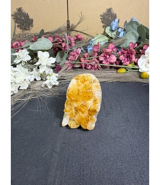 Citrine Polished Druzy Cut Base (heat treated) #31, 236gr