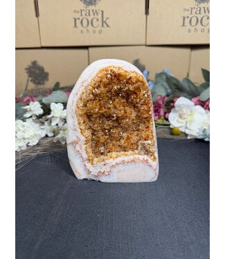 Citrine Polished Druzy Cut Base (heat treated) #57, 1102gr