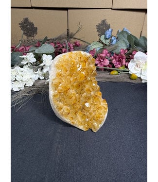 Citrine Polished Druzy Cut Base (heat treated) #50, 616gr