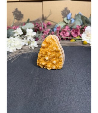 Citrine Polished Druzy Cut Base (heat treated) #39, 356gr