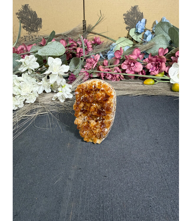 Citrine Polished Druzy Cut Base (heat treated) #33, 192gr
