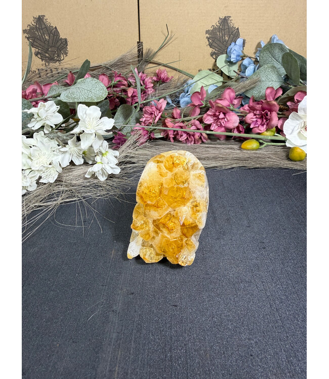 Citrine Polished Druzy Cut Base (heat treated) #31, 236gr