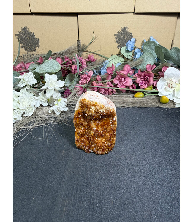 Citrine Polished Druzy Cut Base (heat treated) #29, 244gr
