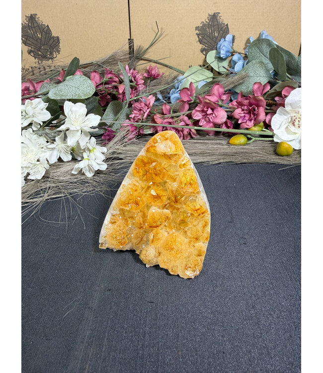 Citrine Polished Druzy Cut Base (heat treated) #27, 366gr