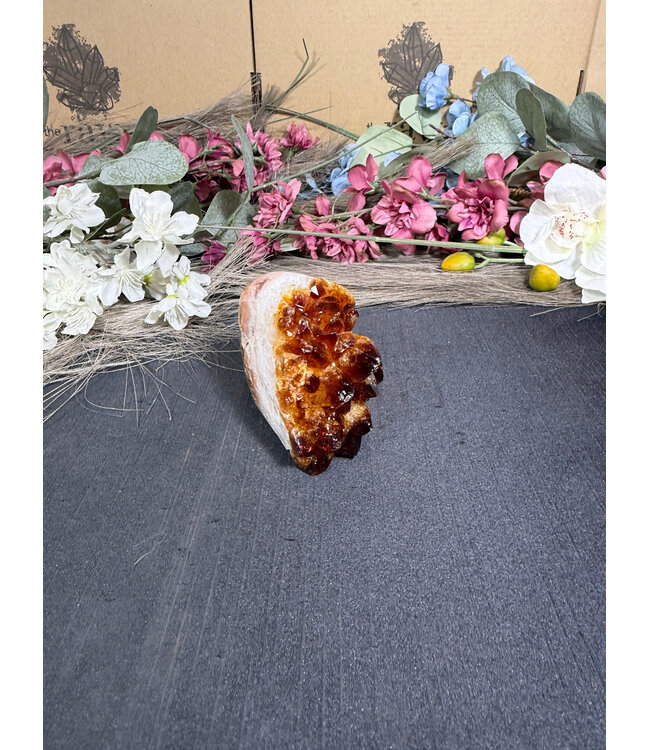 Citrine Polished Druzy Cut Base (heat treated) #28, 262gr