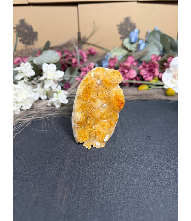 Citrine Polished Druzy Cut Base (heat treated) #24, 298gr