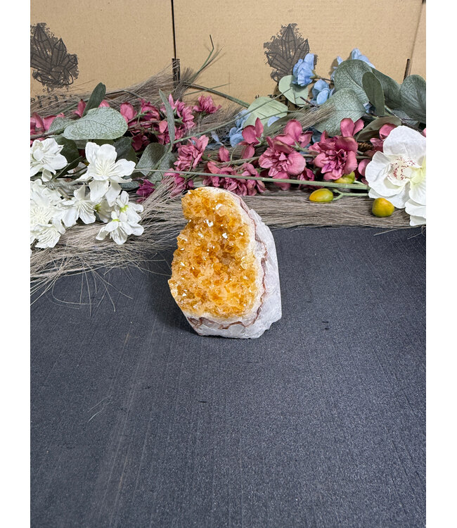 Citrine Polished Druzy Cut Base (heat treated) #22, 318gr